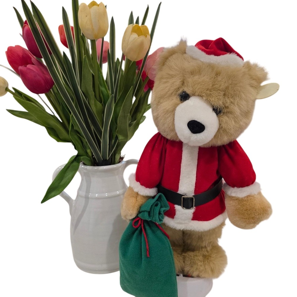 TELCO Animated The Original Holly Bear 1993 Christmas Santa Musical No movement‎